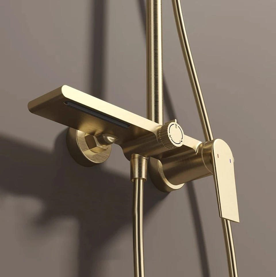 Bathroom Shower System Brushed Gold Cold Bathroom Faucet