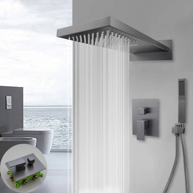 Monite Golden Plated Bathroom Shower Rainfall Head Shower