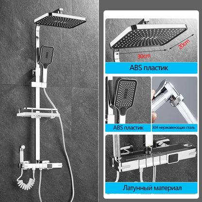 Brass Shower Faucet Thermostatic Digital Display Bathroom Faucet