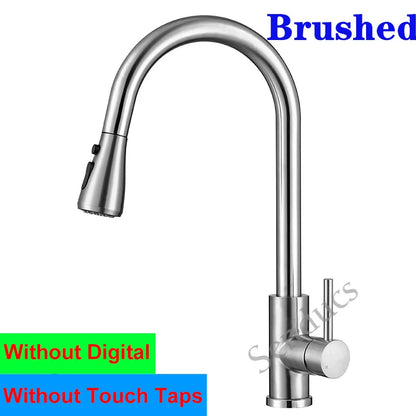 Smart Digital Touch On Faucets Stainless Steel Cold
