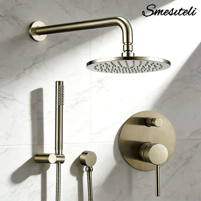 Shower System Wall Mount Bathroom Bath Faucet Brass