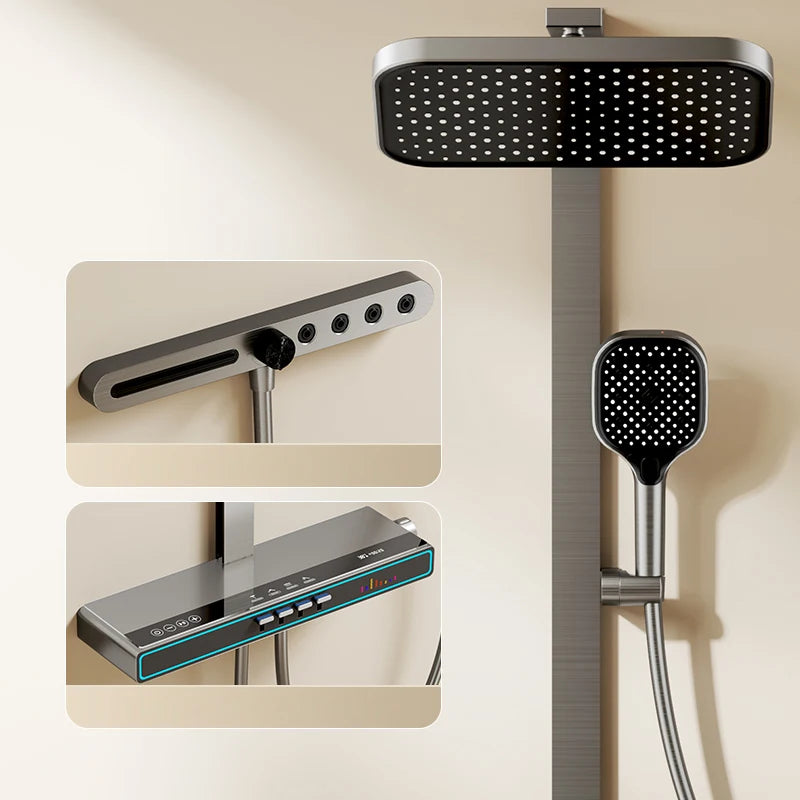 Chrome Digital Piano Bathroom Shower 12 Inch Round