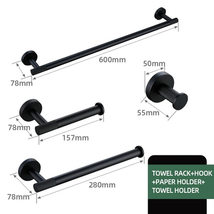 Matte Black Bathroom Brass Knurled Kit Paper Holder