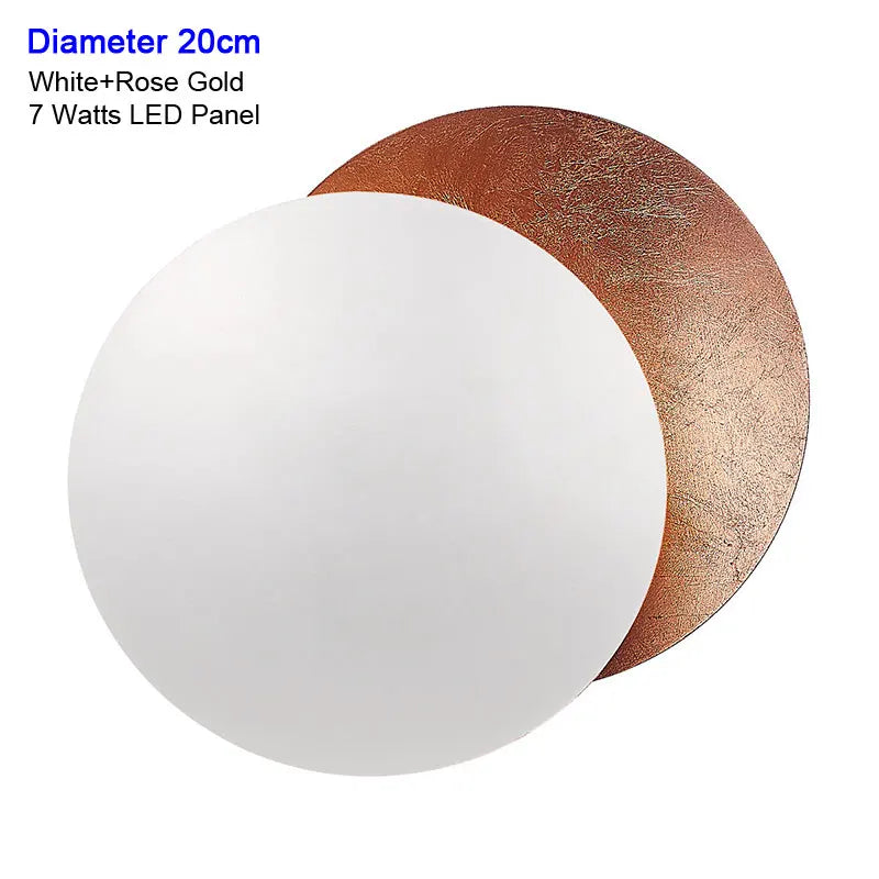 Modern Texture Designer Round Wall Lamp Rotatable Black