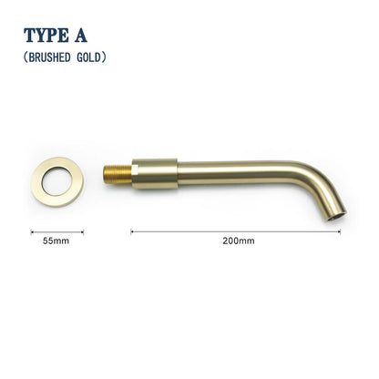 Brass Brushed Gold Mixer Faucet Wall-Mounted Round Square
