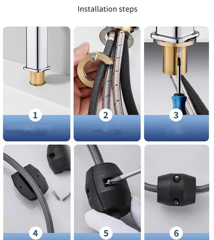 Pull Out Faucet Lever Brass Rotation Cold Pink