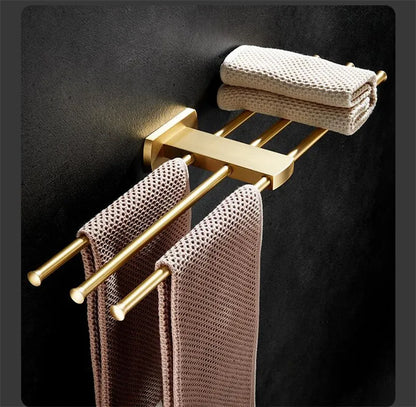 Brushed Gold Bathroom Towel Rack Paper Holder Toilet