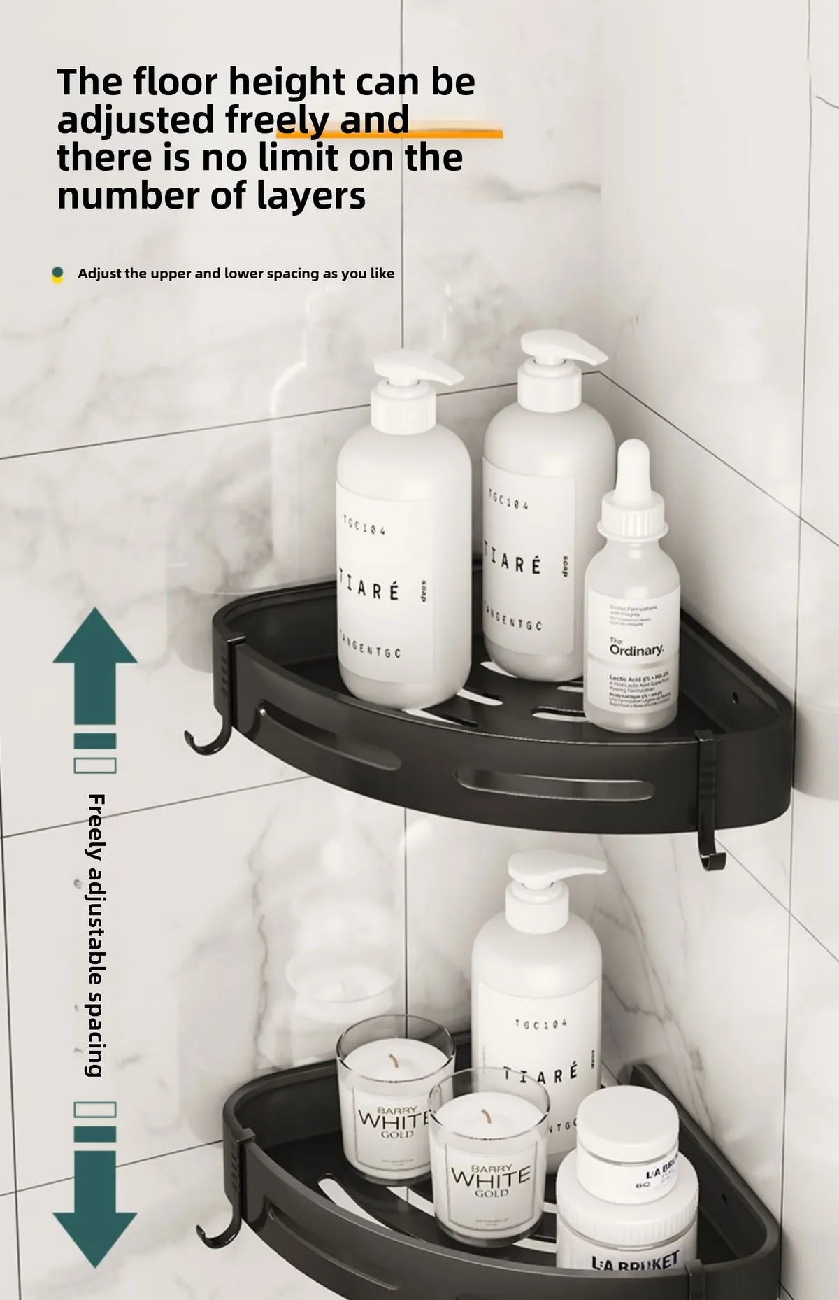Bathroom Shampoo Holder Shower Caddy Shelves Storage No