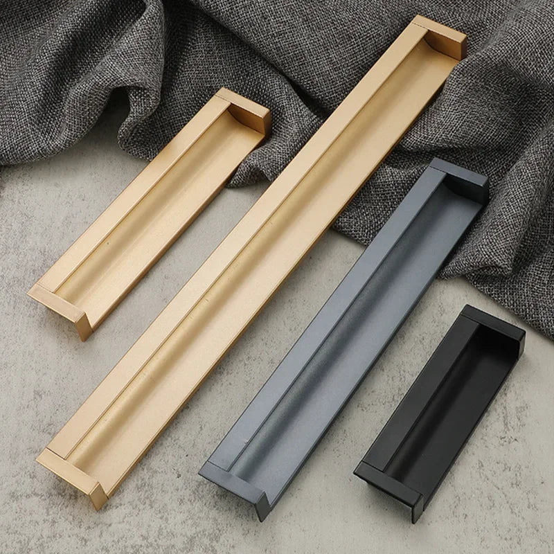 100-400mm Recessed Cabinet Drawer Pull Handle Bathroom Furniture