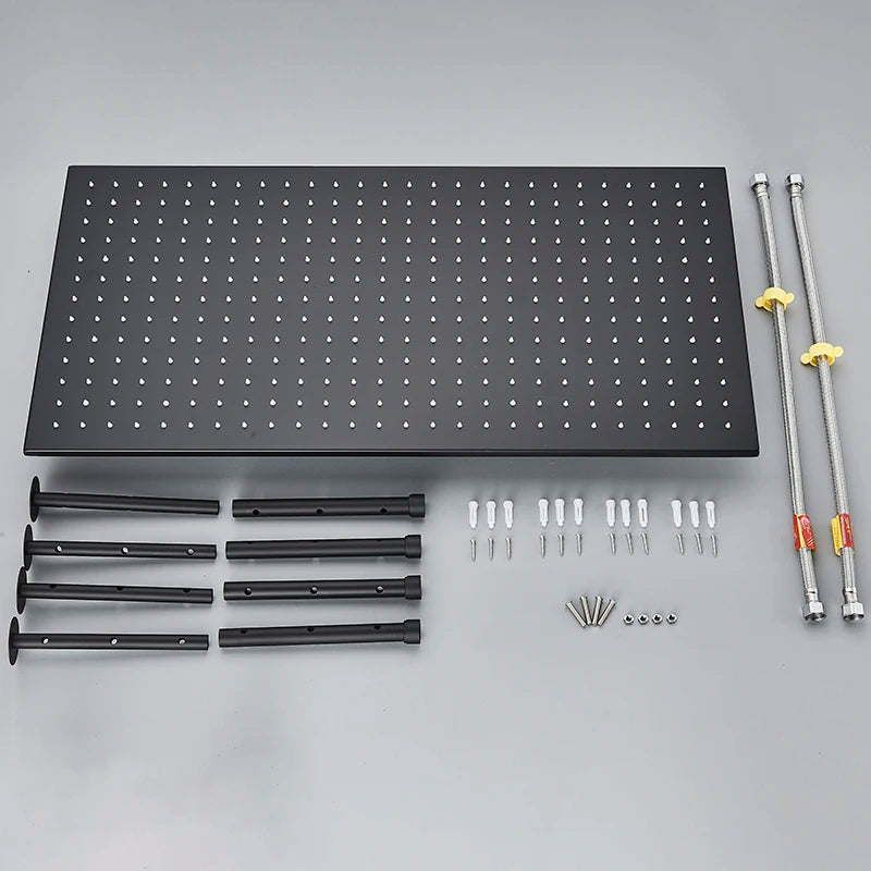 40 80cm High Pressure Led Shower Head Black