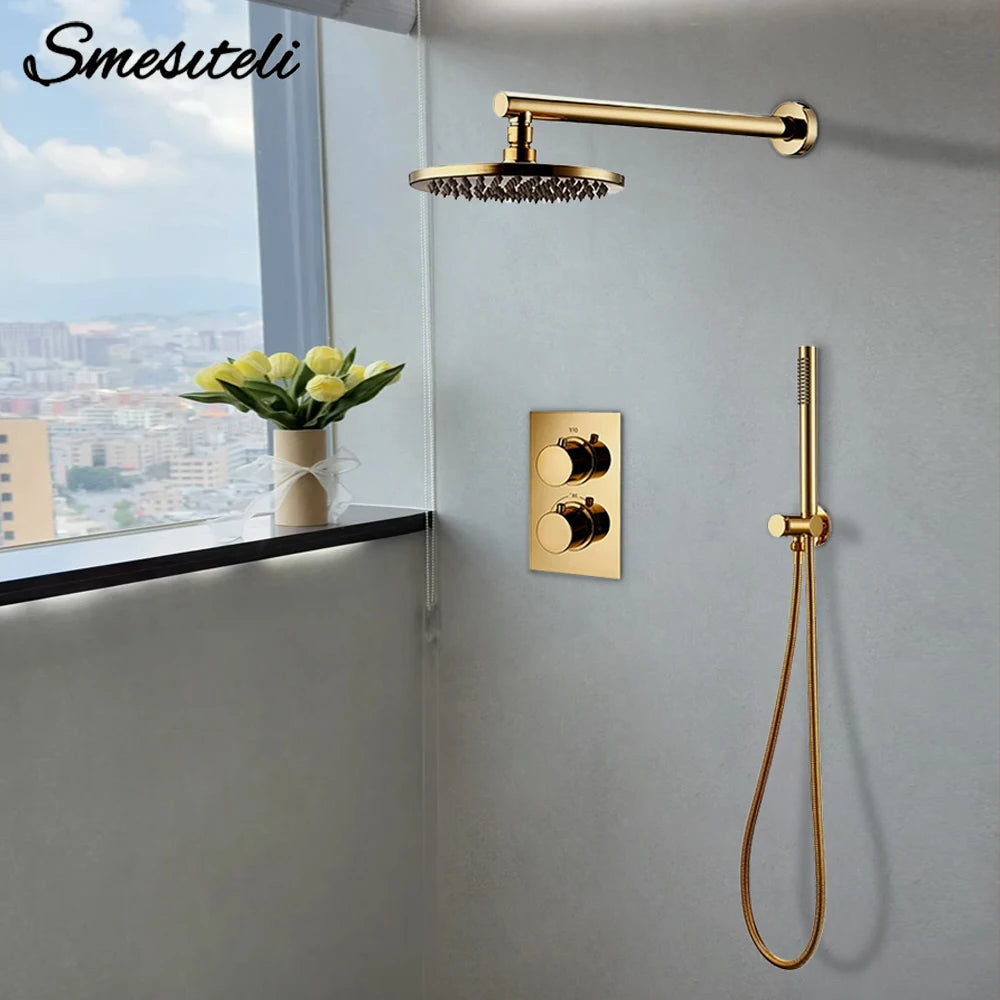 Smesiteli Titanium Gold Solid Brass Shower Intelligent