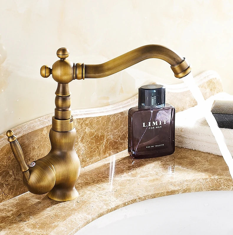 Bathroom Sink Faucet Antique Bronze Vessel Basin Faucet
