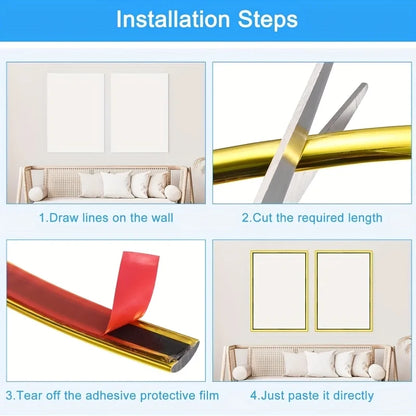 1pc 3meters Self Adhesive Peel Stick Metallic Mirror