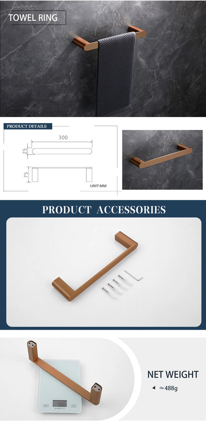 Rose Gold Bathroom Wall Mount Shelf Toilet Bath