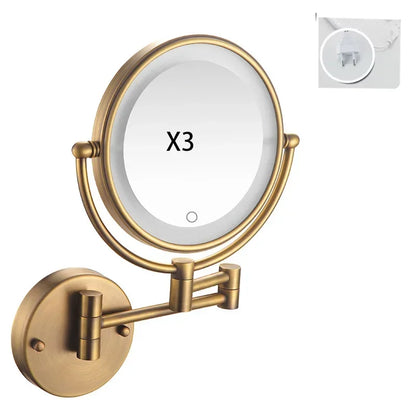 Bathroom 8-Inch Makeup Mirror Folding Rotating Telescopic Mirror