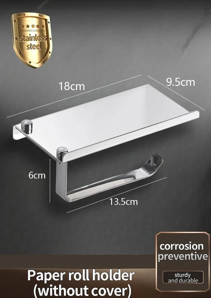 Stainless Steel Paper Towel Holder Without Punching Wall-Mounted