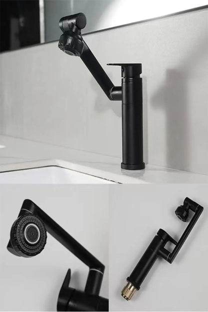 Basin Faucet Modern Bathroom Mixer Tap Black/Chrome Wash