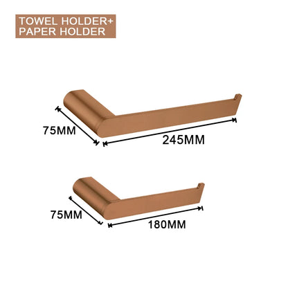 Brushed Rose Gold Wall Mount Shelf Toilet Bath