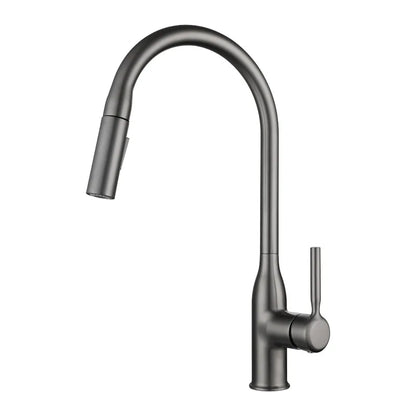 Gun Gray Pull-Out Sink Faucet Double Water Washbasin