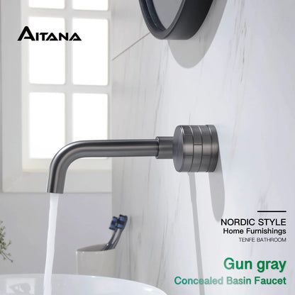 Aitana Luxury Brass Brushed Nickel Bathroom Faucet Simple