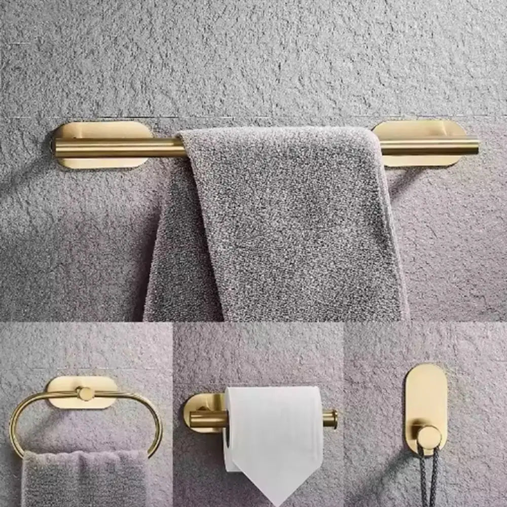 4/5pcs Stainless Steel Bathroom Hardware Anticorrosion Wall Mount