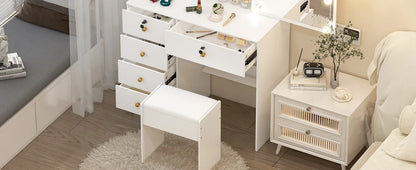 Lighted Vanity Desk Dressing Table Dresser Desk Stool