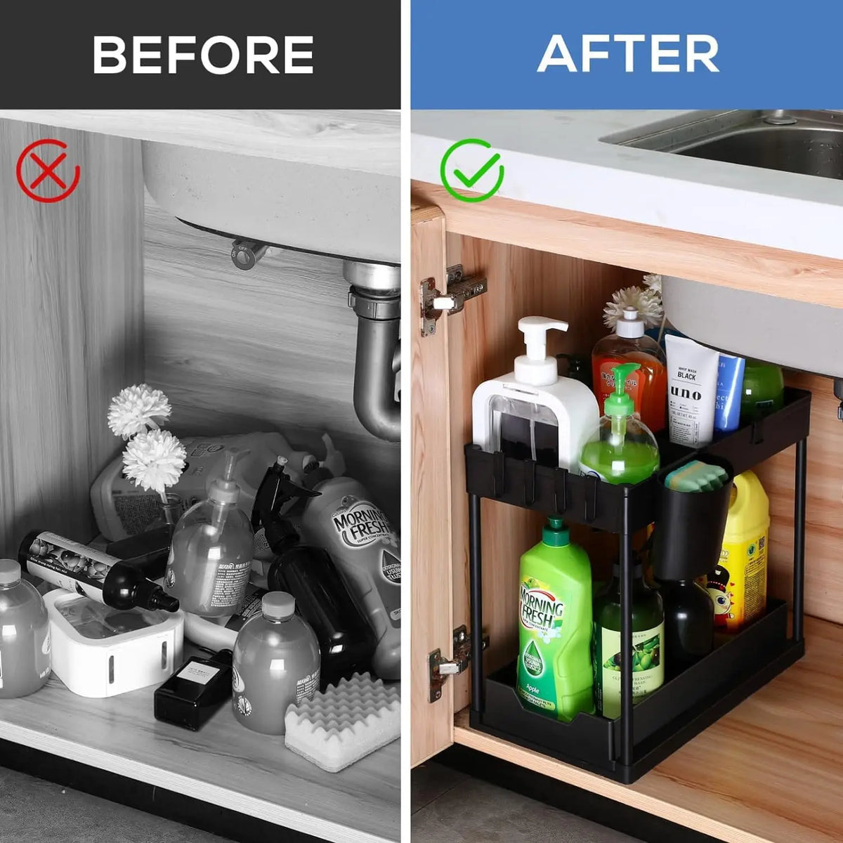 Under Sink Organizers Tier Under Bathroom Cabinet Holder