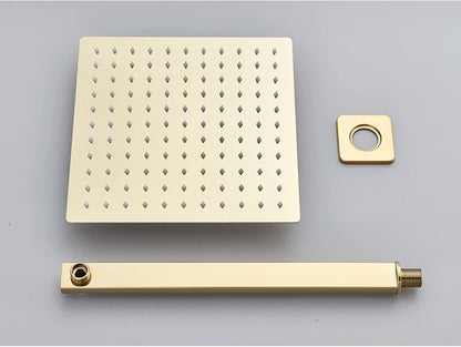 Golden Shower Faucets 2-Ways Rainfall Shower System Wall