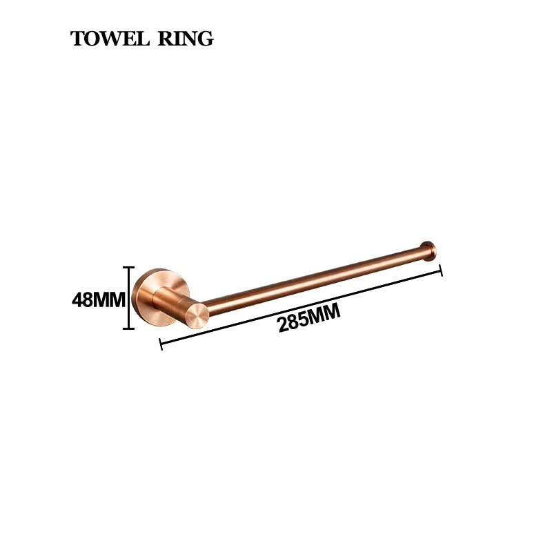 Brushed Rose Gold Bathroom Towel Rack Tissue Rack