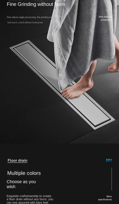 Luxury Hidden 304 Stainless Steel Rectangular Floor Drain