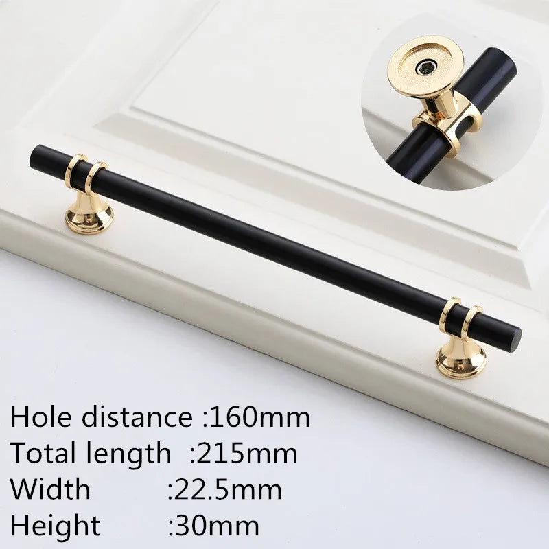 Kk&Fing Cabinet Wardrobe Door Golden Handles Lengthen Light