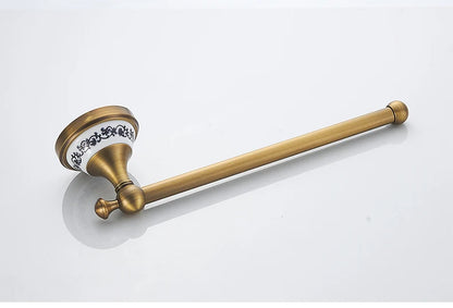 Antique Brass 2pc Bathroom Bronze Dispenser Towel Rod