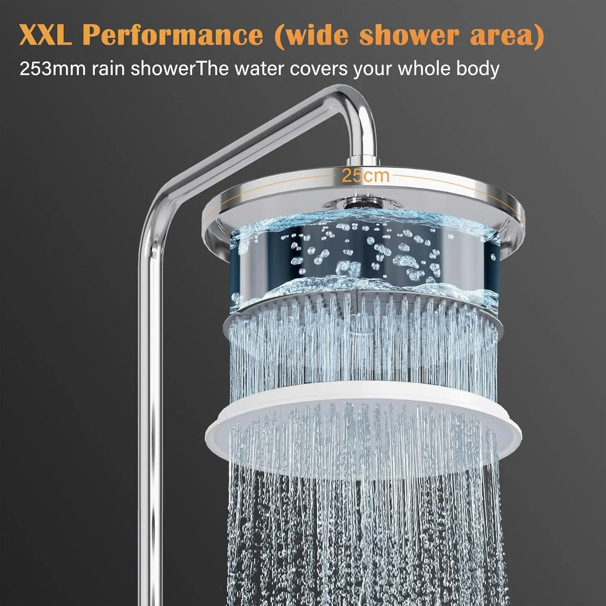 Bathroom Shower System Stainless Steel Showers Faucet Shelf