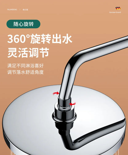Large Flow Rainfall Shower Head 25cm Top Sprayer