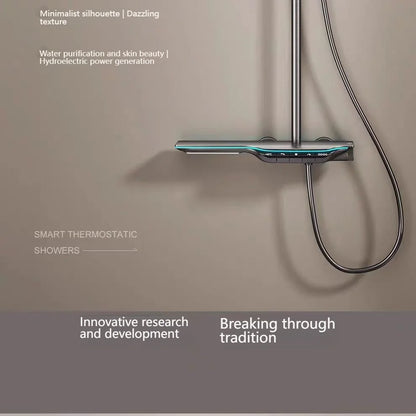 Digital Display Shower Bathroom Rainfall Piano Button Showers