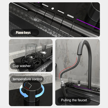 Waterfall Sink Stainless Steel Multi-Function Large Slot