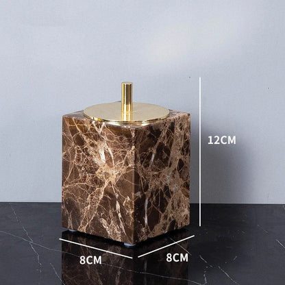 Dark Natural Marble Bathroom Brown Luxury Toothbrush Holder