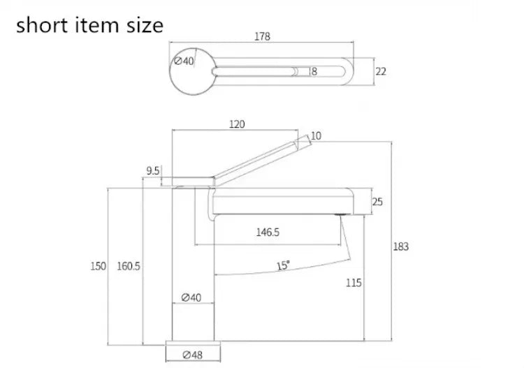 Arrival Gray Black Bathroom Basin Faucet Handle Hole