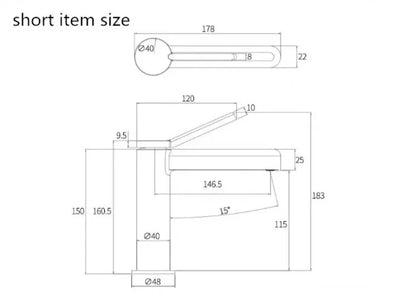Arrival Gray Black Bathroom Basin Faucet Handle Hole