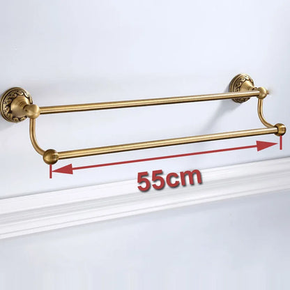 Antique Brass Aluminium Bathroom Robe Hook Paper Holder