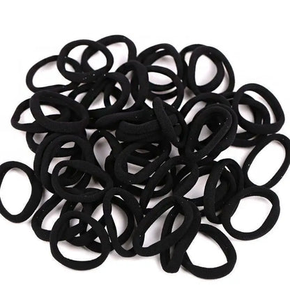 Black Towel Ring 50pcs High Elasticity Seamless Rubber