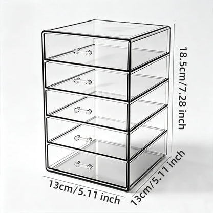 Transparent 5-Layer Storage Box Drawers Large Capacity Storing