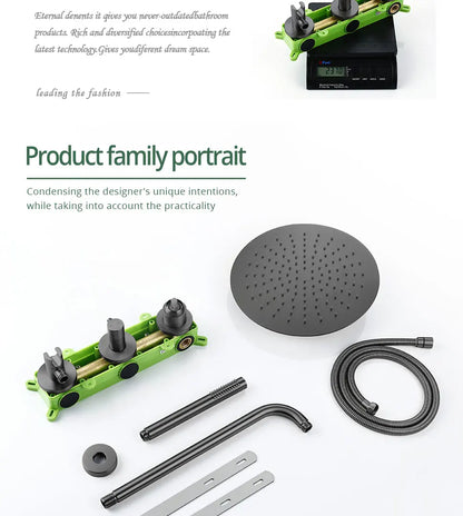Gunmetal Shower Faucet 8-16 Embed Box Wall Mounted