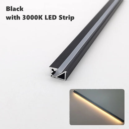 Ultra-Thin Hidden Recessed Cabinet Bar Light 45 Degree