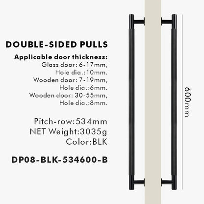 Nurlin Brass Door Double Sided Knurled Pull Bar