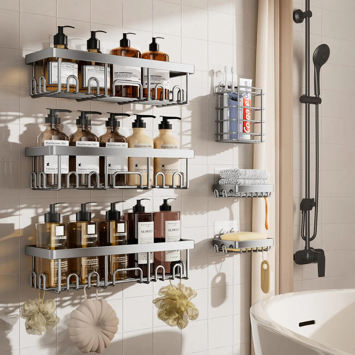 Pack Shower Caddy Organizer Rack Shelf Inside Shower
