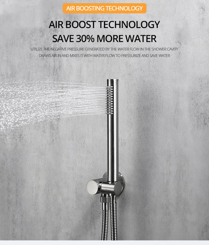 Handheld Bathroom Shower System Brushed Gold Cold Water