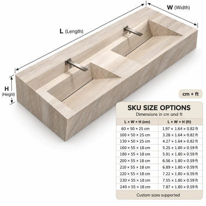 Any Size Custom Luxury Natural Stone Bathroom Vanity