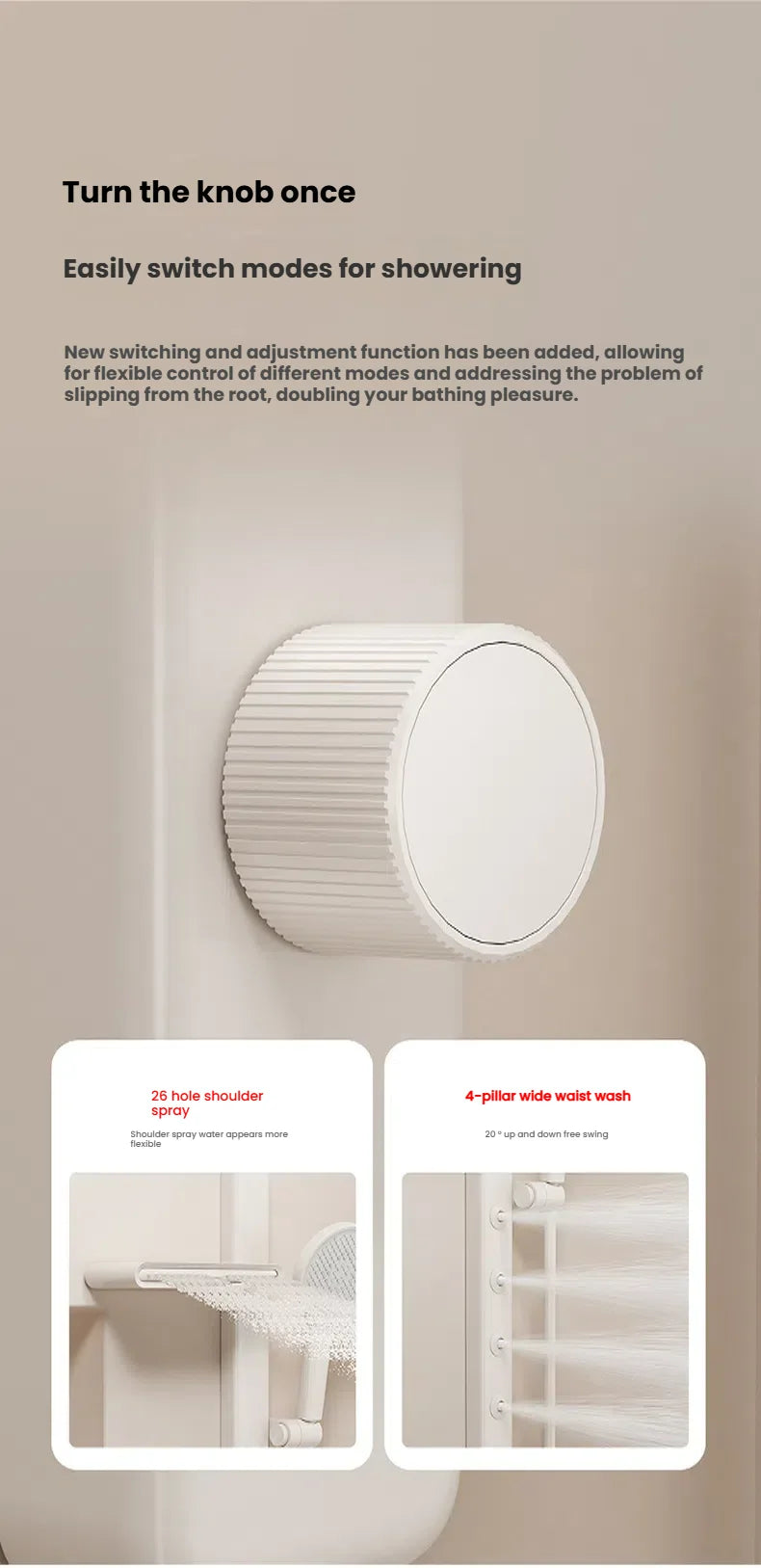 Gun Grey Bathroom Shower System Shoulder Waist Spouts