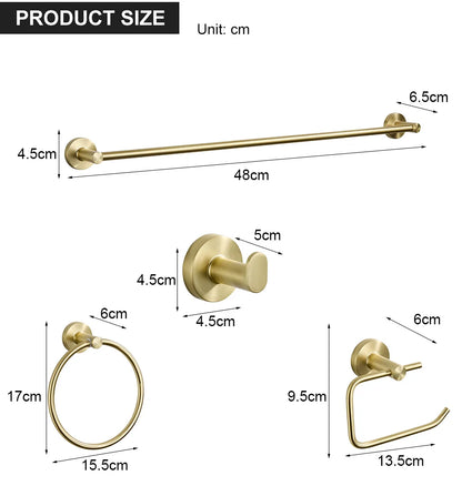 Brushed Gold Wall Mount Shelf Toilet Bath Hardware